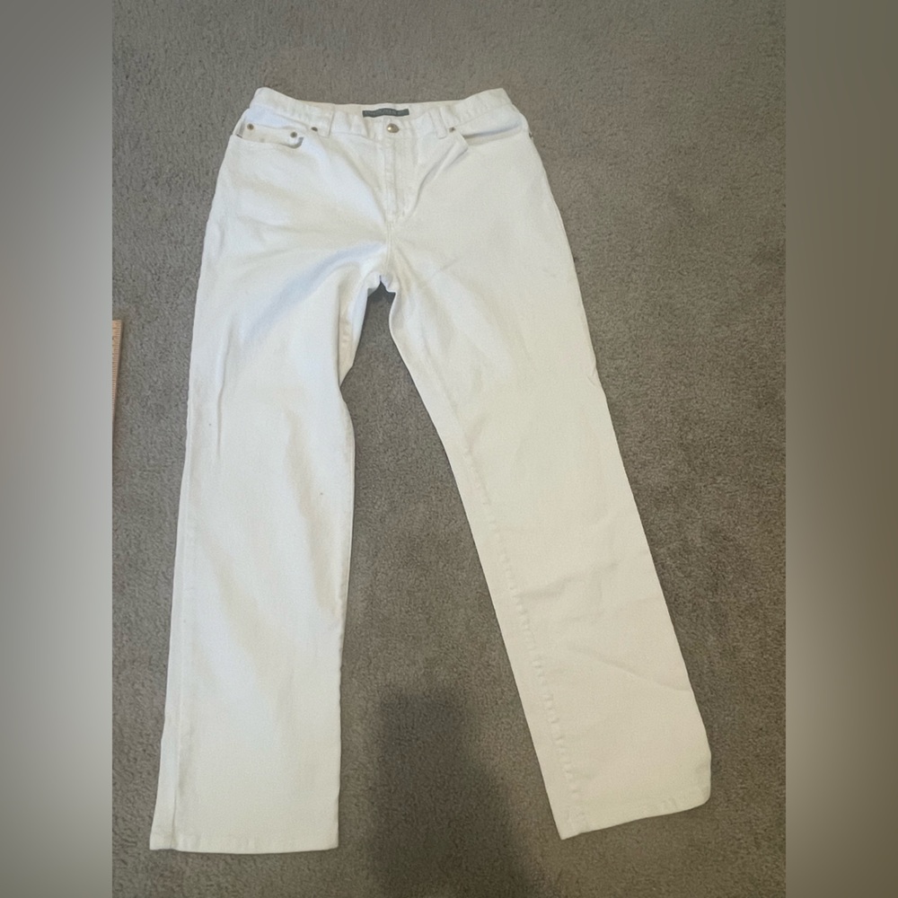 Lauren Jeans Co. Ralph Lauren White Modern‎ Straight Cropped Pants size 12